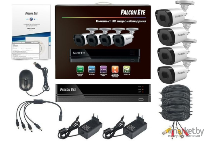 Комплект видеонаблюдения Falcon Eye 4CH + 4CAM KIT [FE-2104MHD KIT SMART]