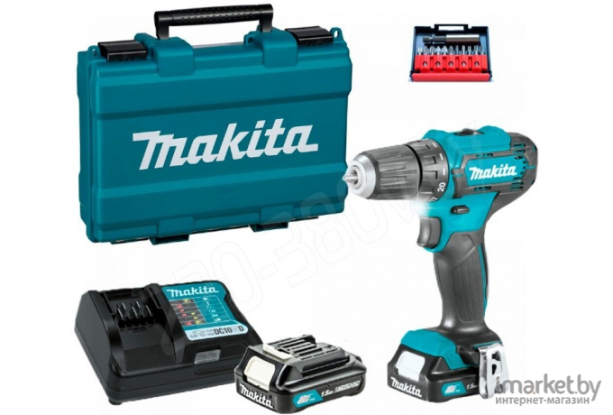 Дрель-шуруповерт Makita DF333DWYE  + набор бит [DF333DYX14]