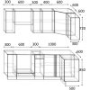 Готовая кухня Сивирин-Компани Клео глосc 1.2x2.2 правая бургундский глянец/ваниль глянец