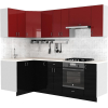 Готовая кухня Сивирин-Компани Клео глоcс 1.2x2.4 левая черный глянец/бургундский глянец