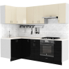 Готовая кухня Сивирин-Компани Клео глоcс 1.2x2.4 левая черный глянец/ваниль глянец
