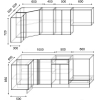 Готовая кухня Сивирин-Компани Клео глосc 1.2x2.1 левая черный глянец/белый глянец