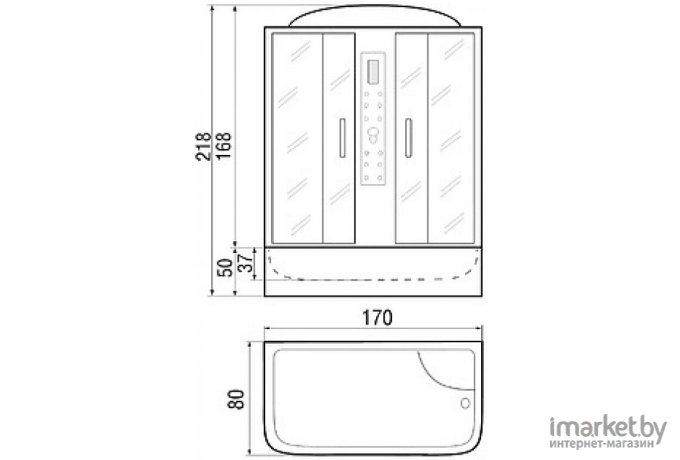 Душевая кабина River Dunay 170/80/50 МТ