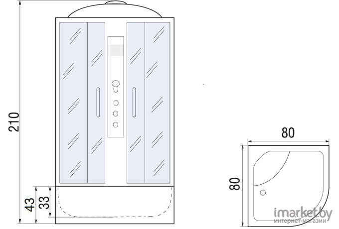 Душевая кабина River Desna 80/43 MТ
