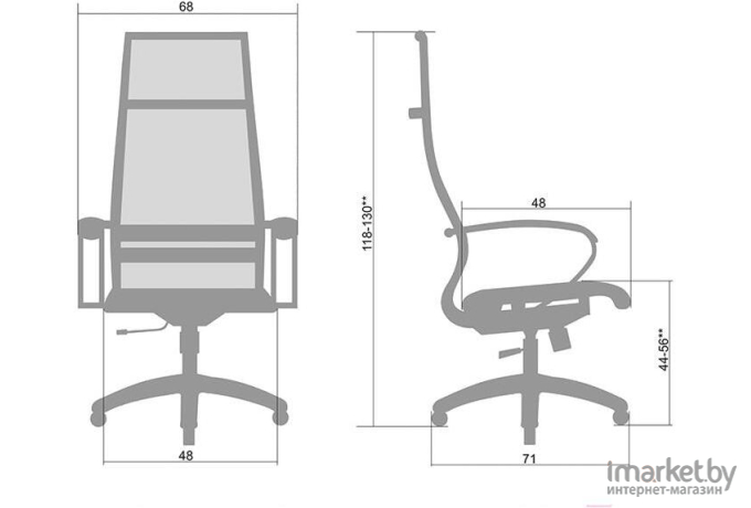 Офисное кресло Metta SK-1-BK комплект 7 васильковый