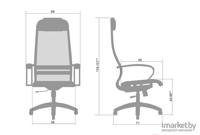 Офисное кресло Metta SU-1-BK комплект 18 синий