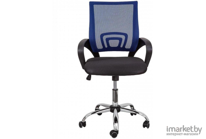 Офисное кресло AksHome Ricci Chrome синий/черный