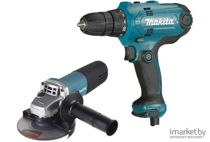 Набор инструмента Makita DK0117 (угловая шлифмашина 9555HN + дрель-шуруповёрт DF0300)