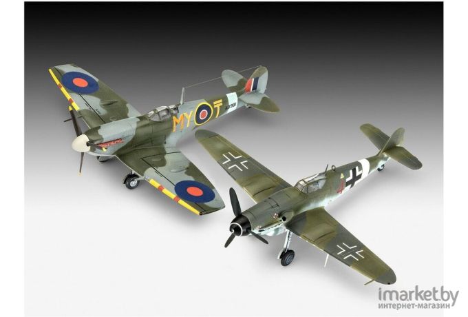 Сборная модель Revell Немецкий истребитель Messerschmitt Bf109G-10 и Британский истребитель Spitfire Mk.V [3710]