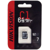 Карта памяти Hikvision microSDHC 64GB с SD адаптером [HS-TF-C1(STD)/64G/Adapter]