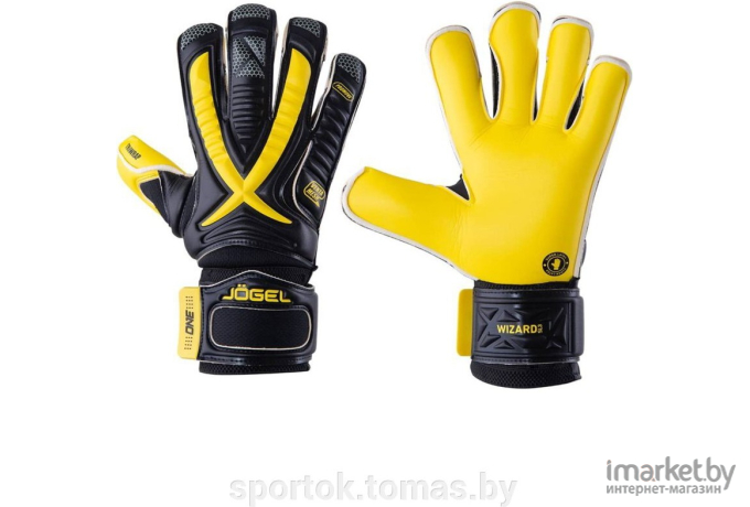 Перчатки вратарские Jogel ONE Wizard SL3 Roll-hybrid р-р 9 Yellow/Black