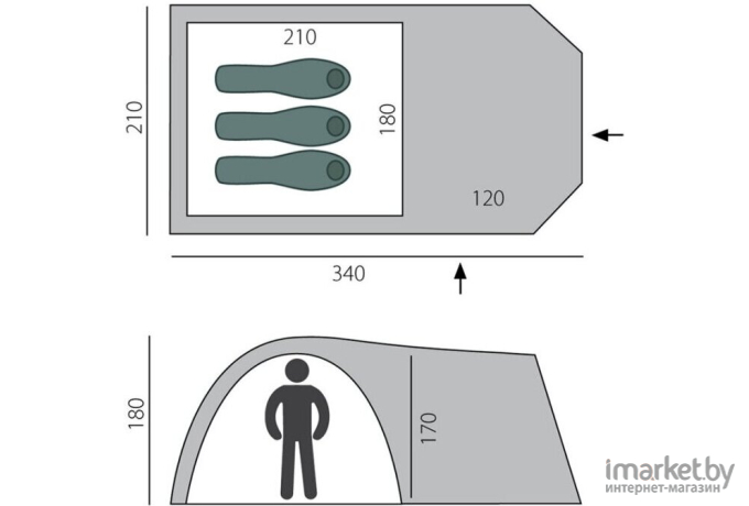 Палатка BTrace Element 3 Green
