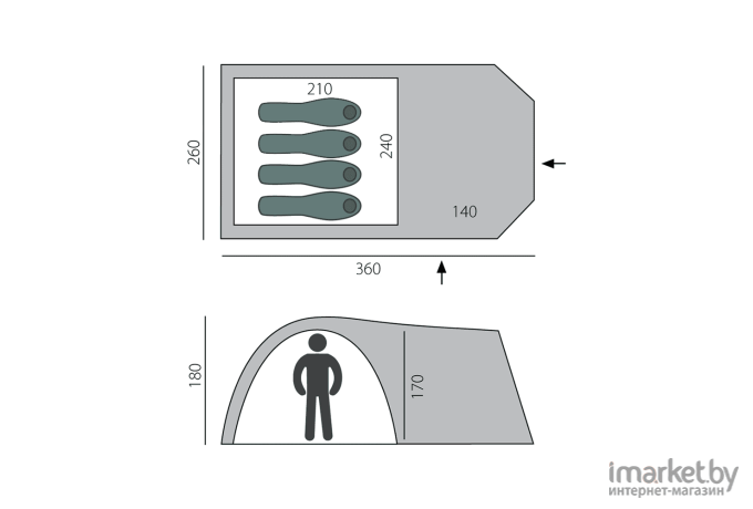 Палатка BTrace Element 4 Green