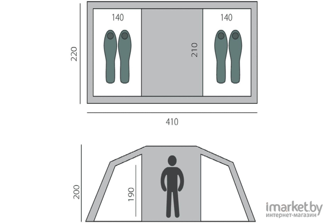 Палатка BTrace Tube 4 Green