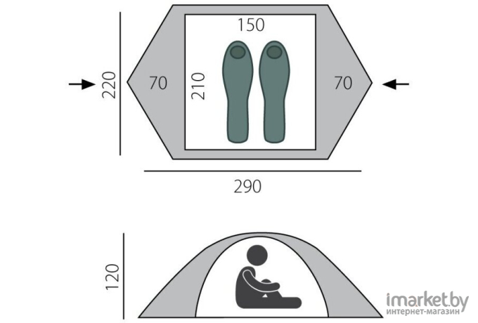 Палатка BTrace Point 2 Green