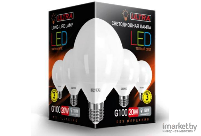 Светодиодная лампа Ultra LED G100 16W E27 3000K