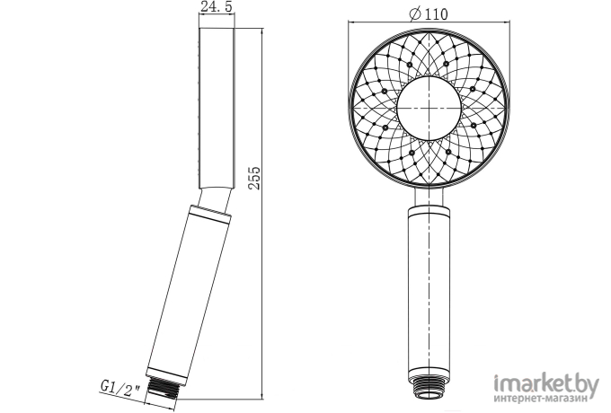 Душевая лейка Rubineta Luna Б 622154B