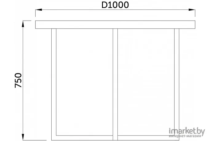 Стол обеденный Millwood Лофт Орлеан D100x75 бетон миллениум/металл черный