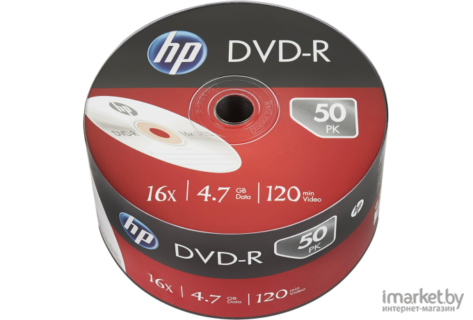 Оптический диск HP DVD-R 4.7Gb 16x  в пленке 50 шт [69303]