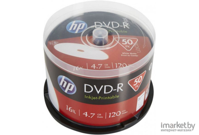 Оптический диск HP DVD-R 4.7Gb 16x Printable 50 шт [69302]