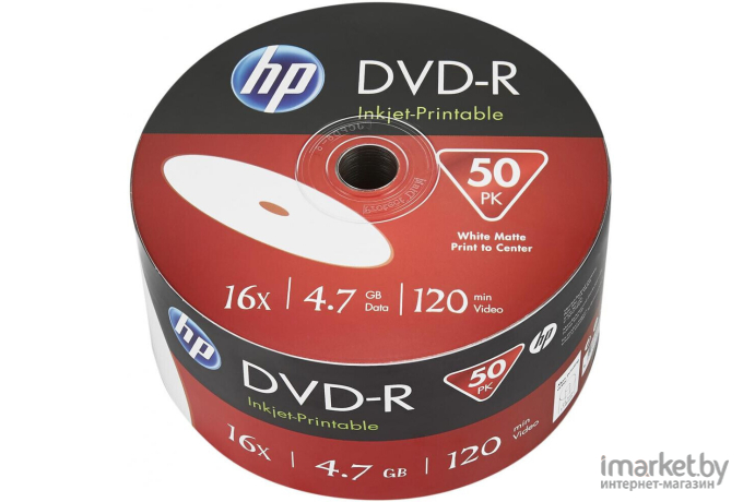 Оптический диск HP DVD+R 4.7Gb 16x Printable 50 шт [69304]