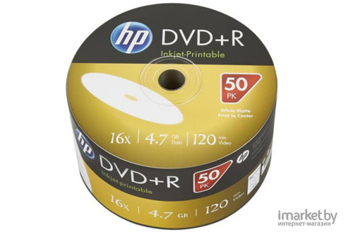 Оптический диск HP DVD+R 4.7Gb 16x Printable 50 шт [69304]