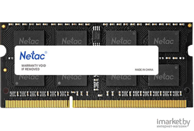 Оперативная память Netac SO-DIMM DDR III 8Gb PC-12800 1600Mhz Basic [NTBSD3N16SP-08]