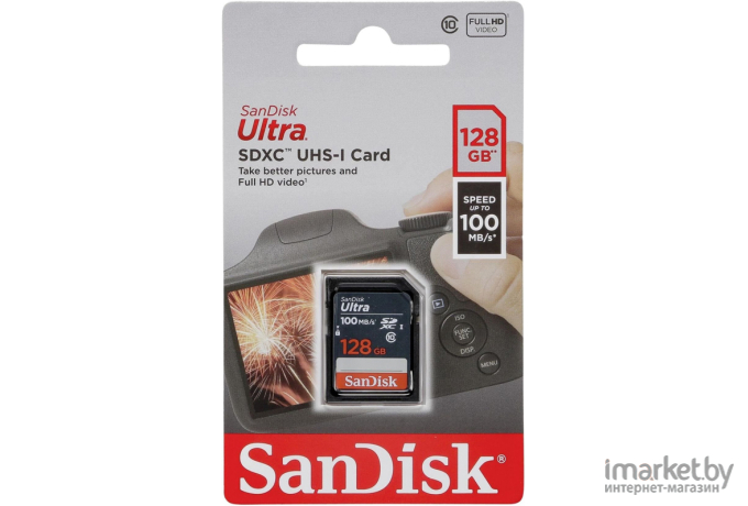 Карта памяти SanDisk SDXC 128GB UHS-I [SDSDUNR-128G-GN3IN]