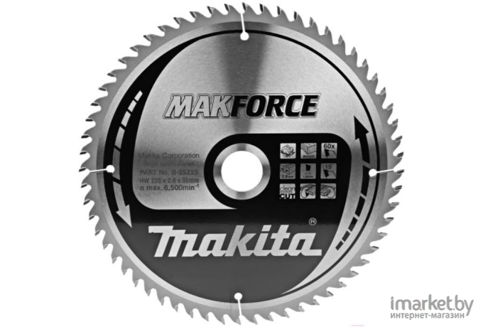 Диск пильный Makita 235х30 мм 60 зуб [B-35215]