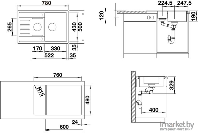 Кухонная мойка Blanco LEGRA 6 S COMPACT белый [521304]