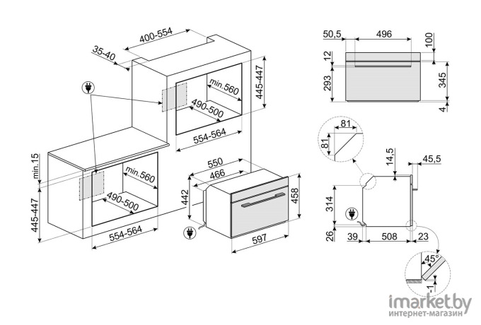 Духовой шкаф Smeg SF4101MCNO