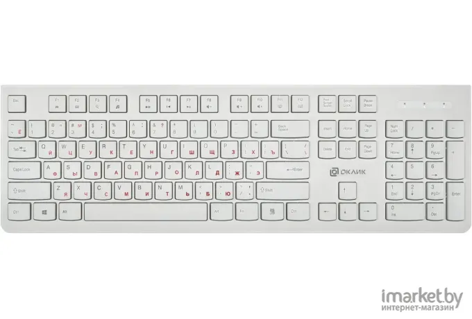 Клавиатура Oklick 505M USB slim белый [KW-1820 WHITE]