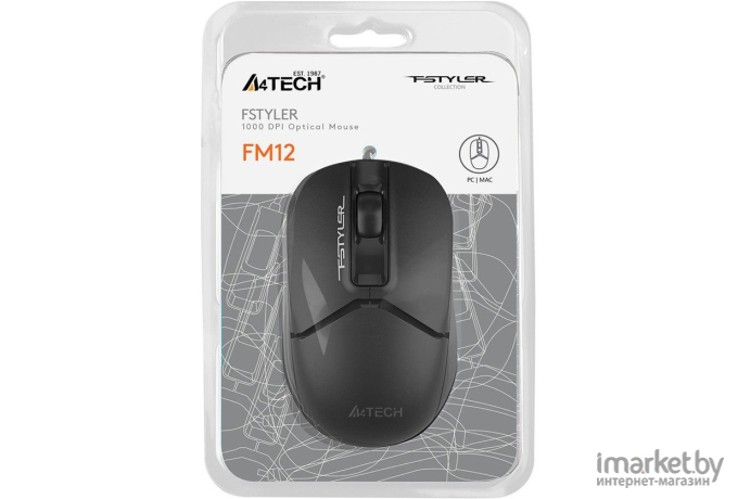 Мышь A4Tech Fstyler FM12S черный