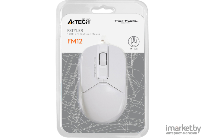 Мышь A4Tech Fstyler FM12S белый