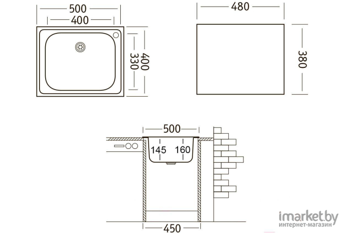 Кухонная мойка Ukinox Классика CLM500.400 T6C 2C с сифоном