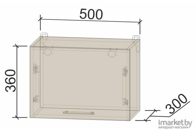 Шкаф под вытяжку Интерлиния Компо ВШГ 50-360 вудлайн кремовый