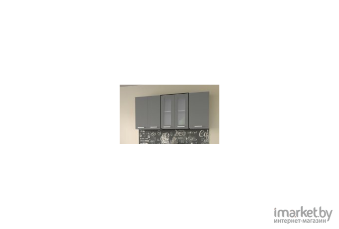 Кухонный шкаф Интерлиния Компо ВШ60ст-720-2дв серебристый