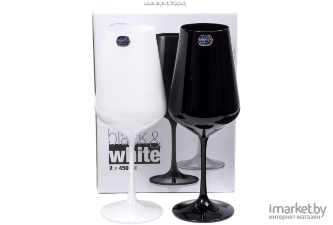 Набор бокалов для вина Bohemia Sandra Black/White 40728/D4594/D4653/450-2