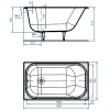 Ванна Универсал Каприз-У 120x70 1 сорт с ножками