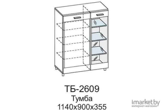 Тумба Лером Камелия ТБ-2609-ГС гикори джексон светлый