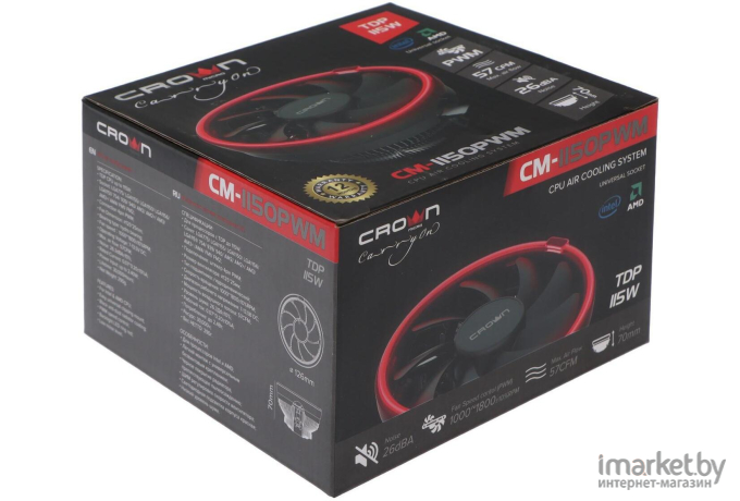 Система охлаждения CROWN CM-1150PWM Red [CM000002169]