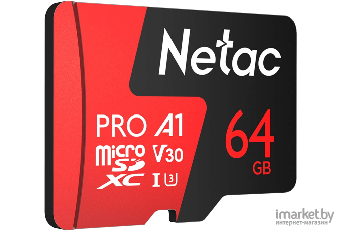 Карта памяти Netac MicroSD P500 Extreme Pro 64GB [NT02P500PRO-064G-S]