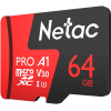 Карта памяти Netac MicroSD P500 Extreme Pro 64GB [NT02P500PRO-064G-S]