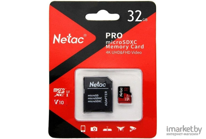 Карта памяти Netac MicroSD P500 Extreme Pro 64GB [NT02P500PRO-064G-S]