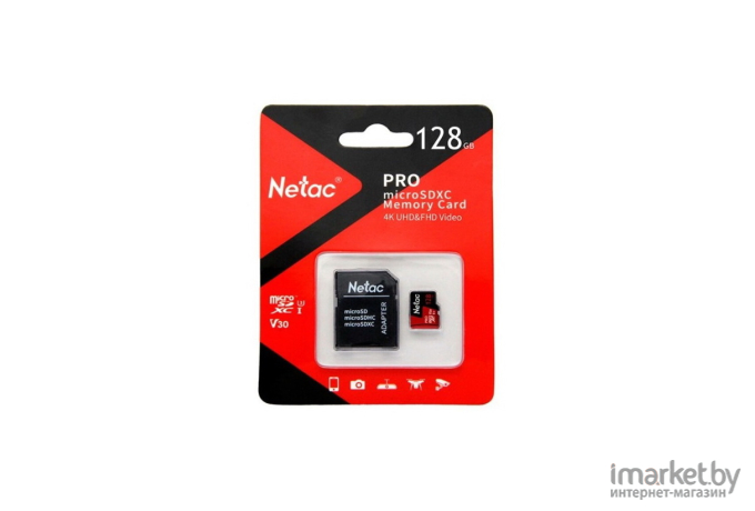 Карта памяти Netac MicroSD card P500 Extreme Pro 128GB [NT02P500PRO-128G-R]