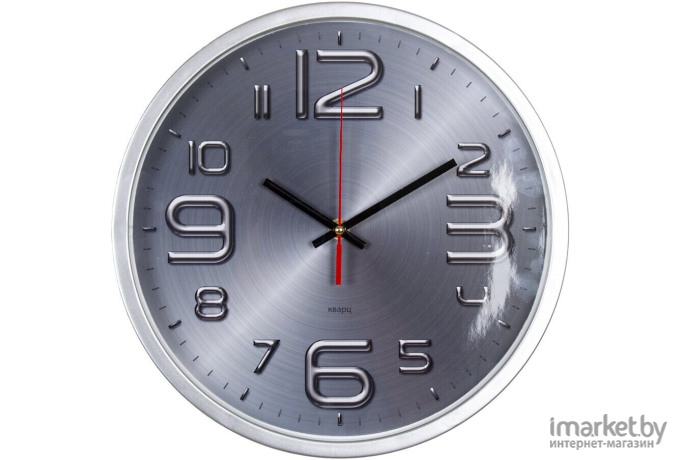 Интерьерные часы Бюрократ WALLC-R82P D30см серебристый [WALLC-R82P30/SILVER]