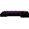 Диван Mebelico Мэдисон-П 93 правый микровельвет черный/фиолетовый [106865]