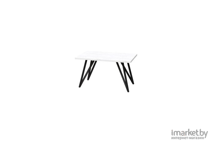 Стол обеденный Millwood Женева Л 120x70x75 дуб белый Craft/металл черный