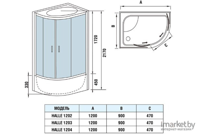 Душевая кабина WeltWasser WW500 Halle 1202 R