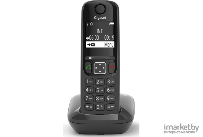 Радиотелефон DECT Gigaset AS690 RUS SYS  АОН черный [S30852-H2816-S301]